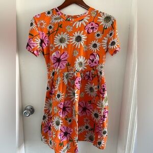🌻 Zara Orange Floral Print Shirt Dress 🌻